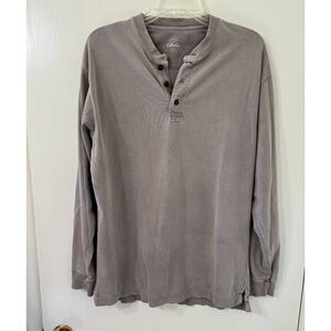 Cabela's Great Outdoors Medium 100% Cotton Dove Gray 3-Button Long Sleeve Polo